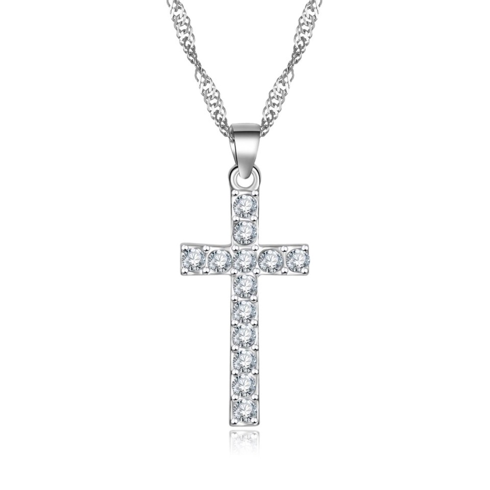 Silver Plated Necklace Cross Pendant